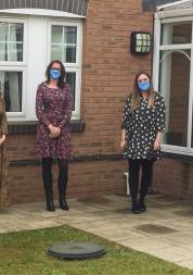 Healthwatch County Durham team stood outside wearing masks